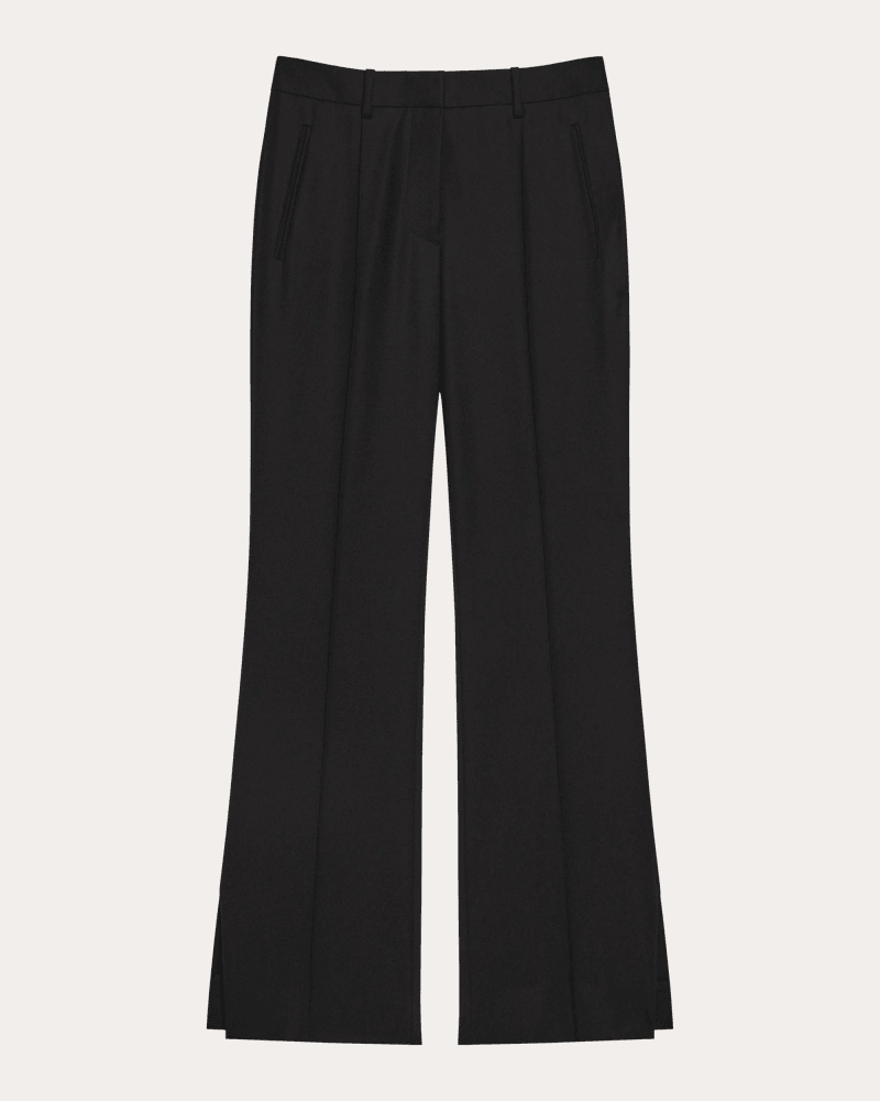 Helmut Lang Women's Wool Gabardine Vented Wardrobe Trousers in Black