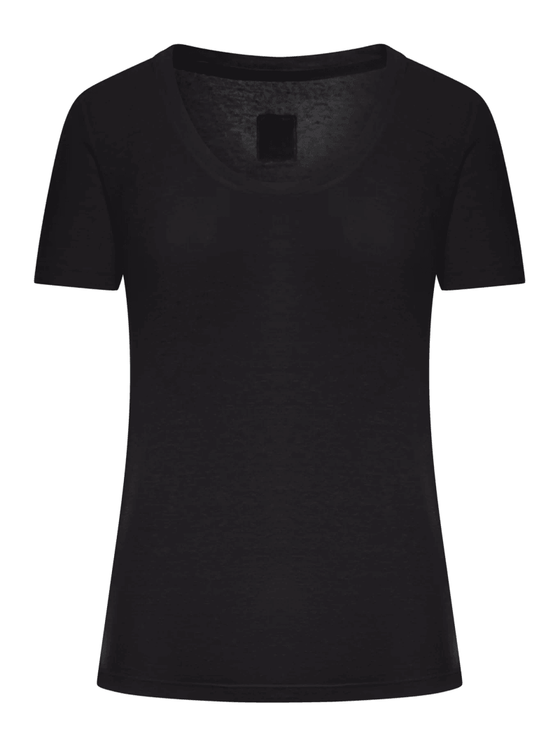SHORT-SLEEVED T-SHIRT WITH WIDE NECKLINE - 120% Lino - Woman