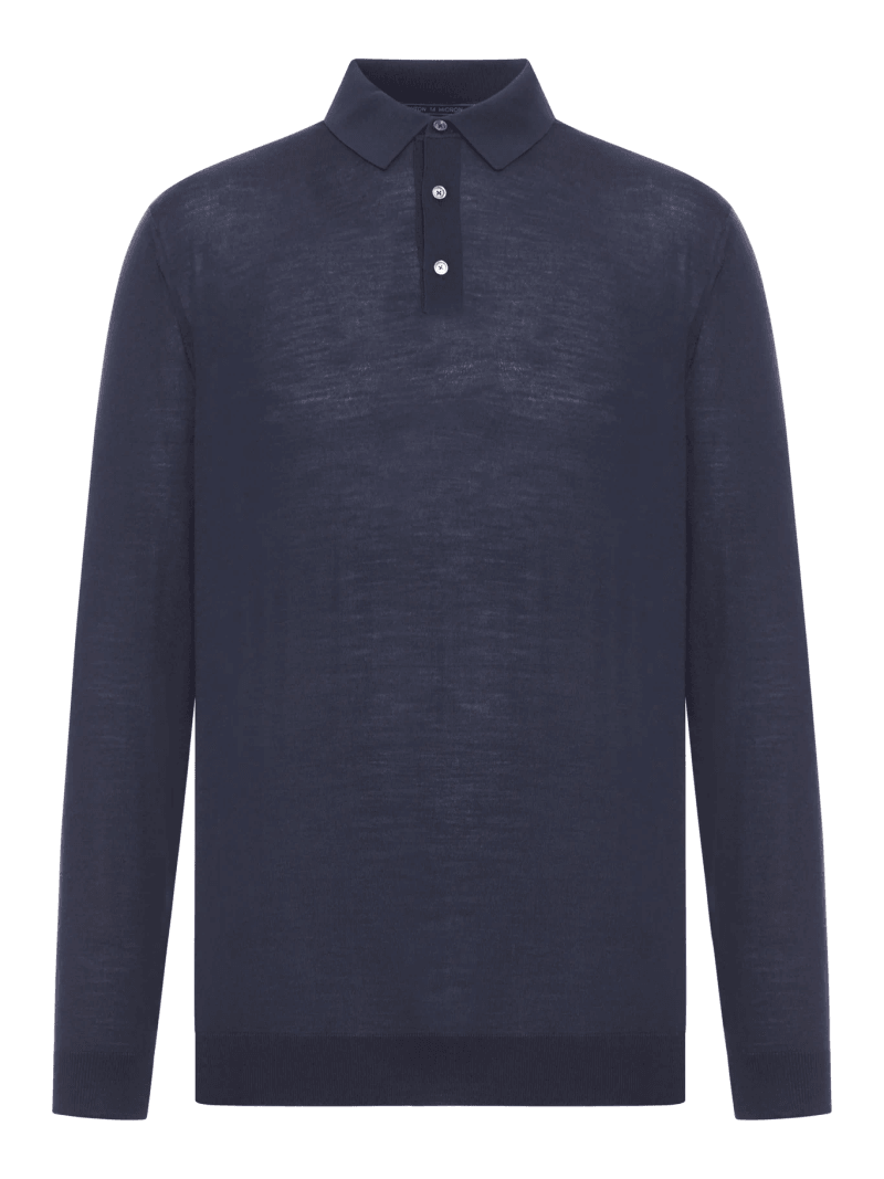 LONG-SLEEVED WOOL POLO SHIRT - Kiton - Man