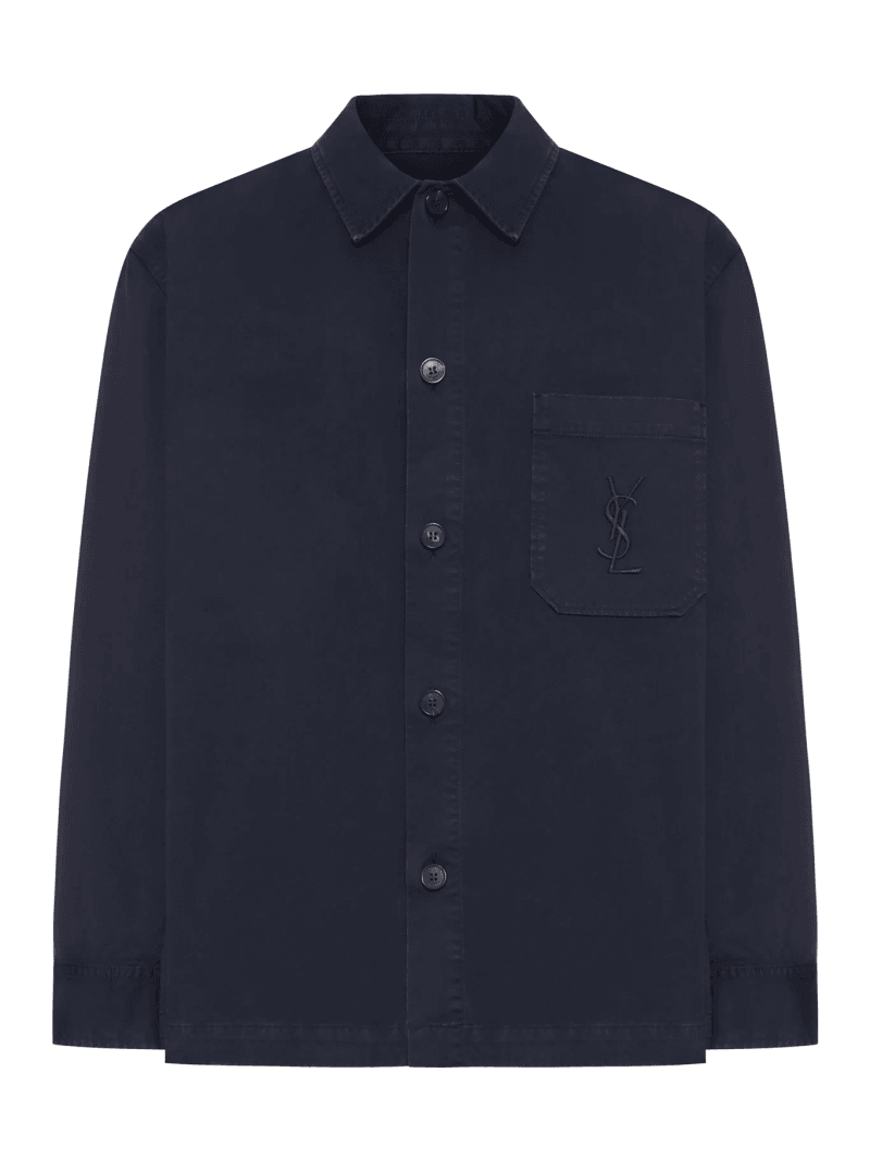 CASSANDRE OVERSHIRT IN COTTON AND LINEN GABARDINE - Saint Laurent - Man