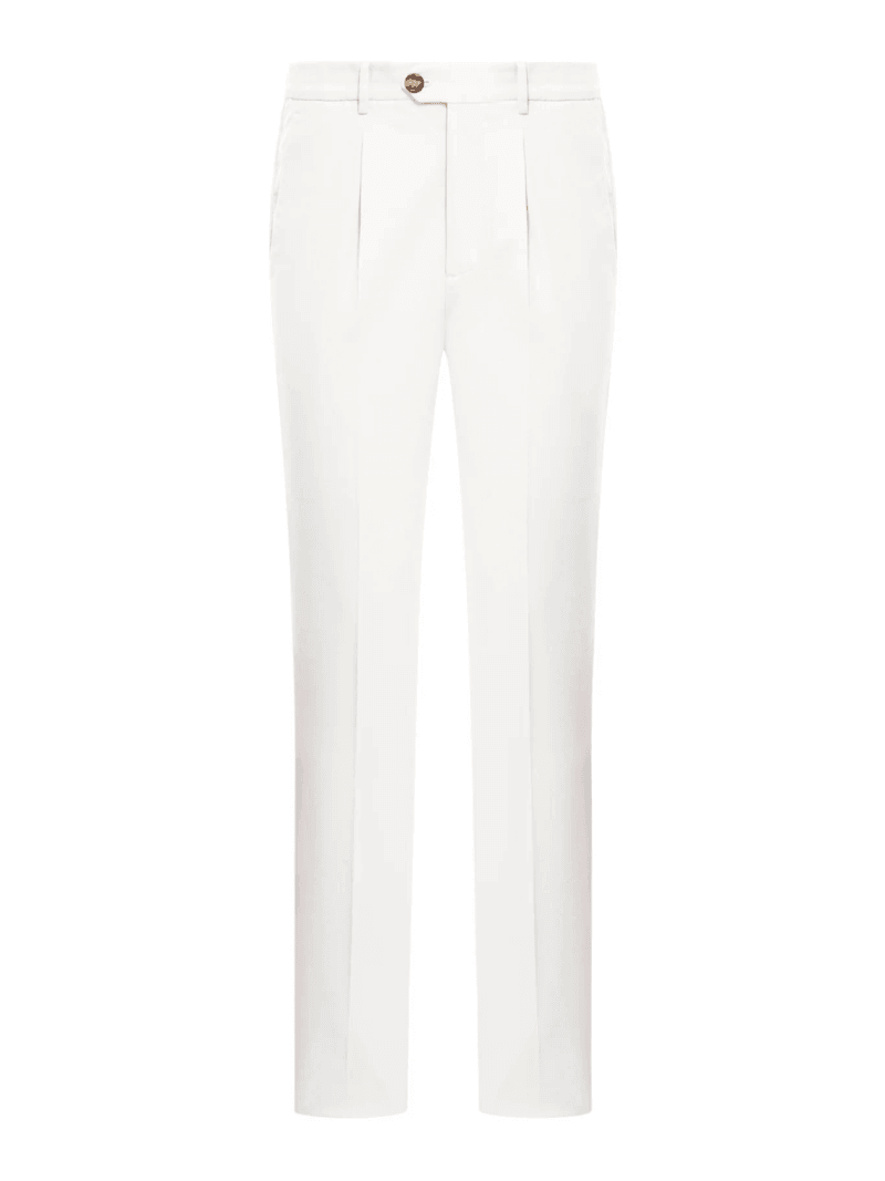 DYED TAILORED COTTON TROUSERS - Brunello Cucinelli - Man