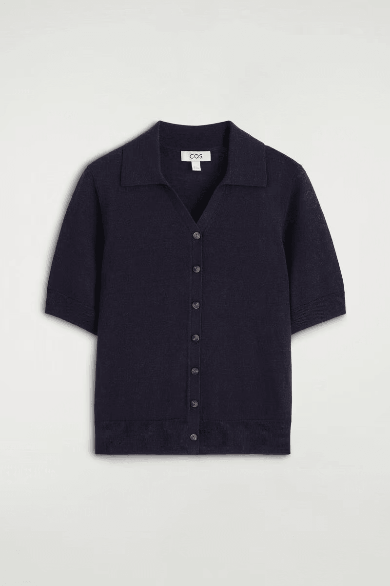 Knitted Linen-Merino Short-Sleeved Shirt