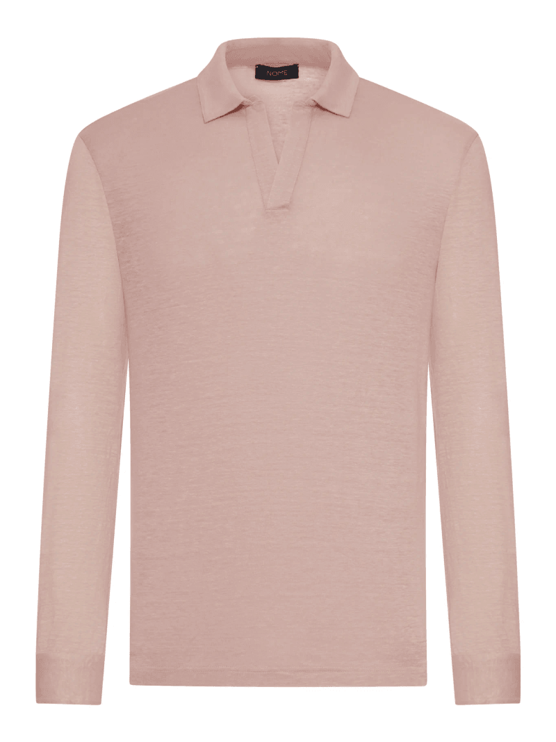 LONG-SLEEVED LINEN POLO SHIRT - Nome G - Man