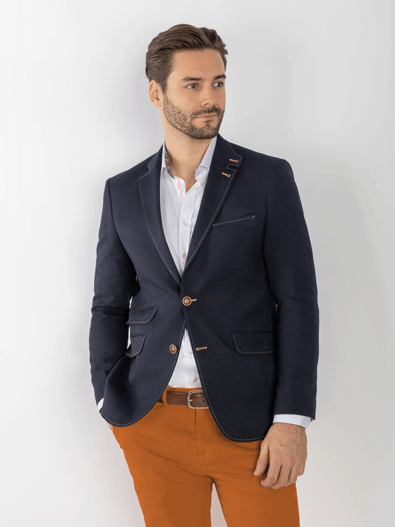 The Signature Trim Navy Blazer