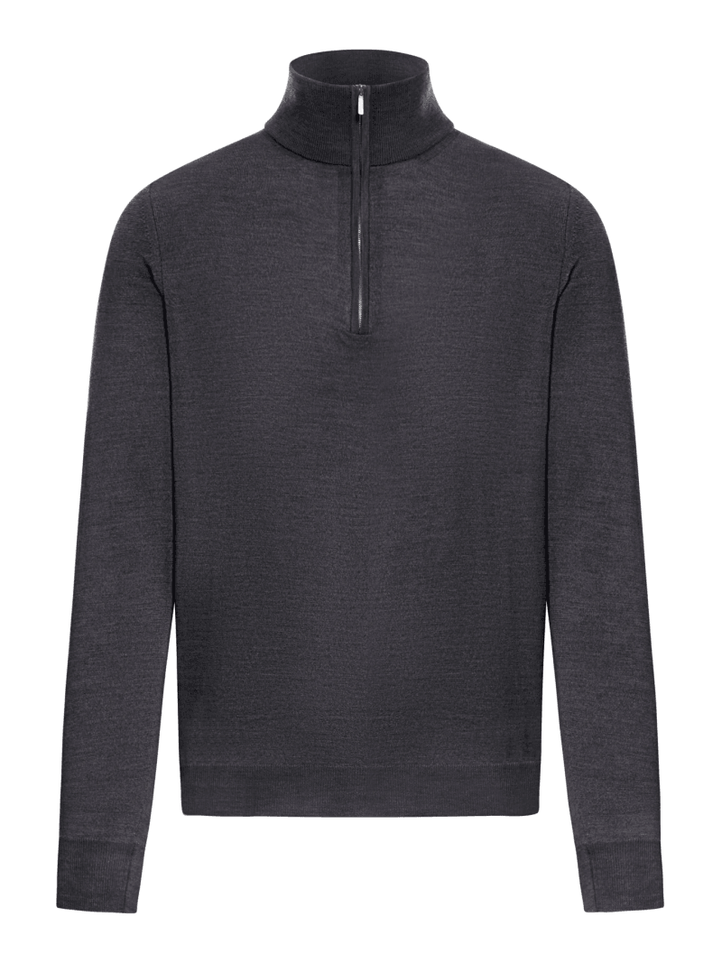 SWEATER WITH HALF ZIP IN WOOL FLEX - Zanone - Man