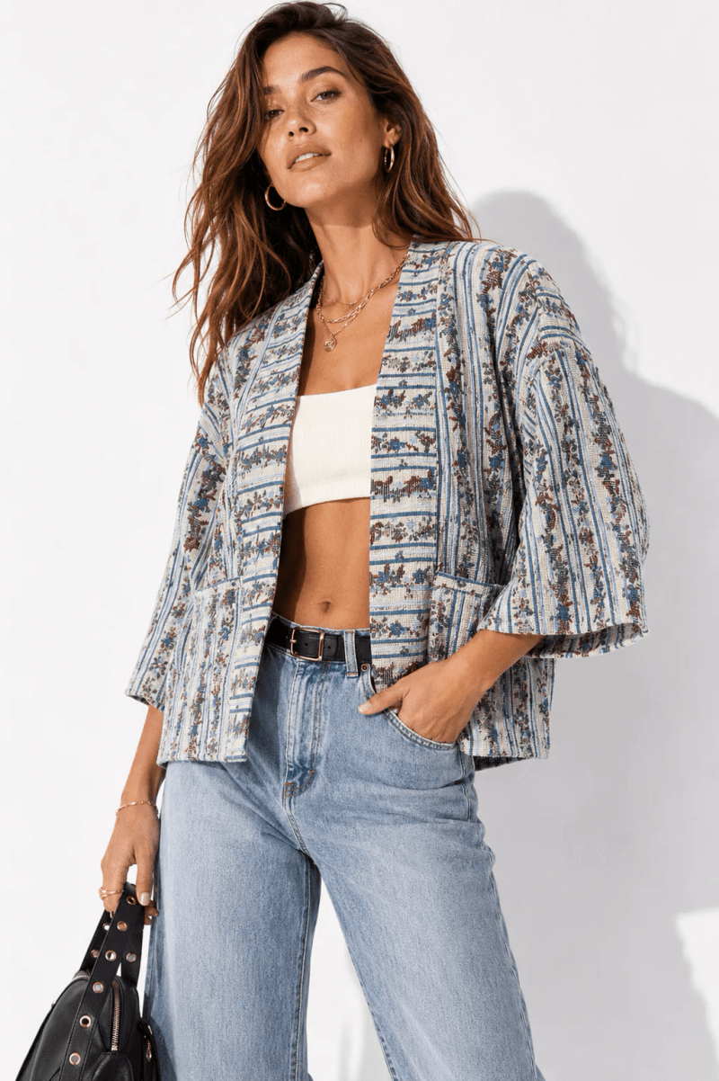 BOTANICAL STRIPE WOMEN'S JACKET