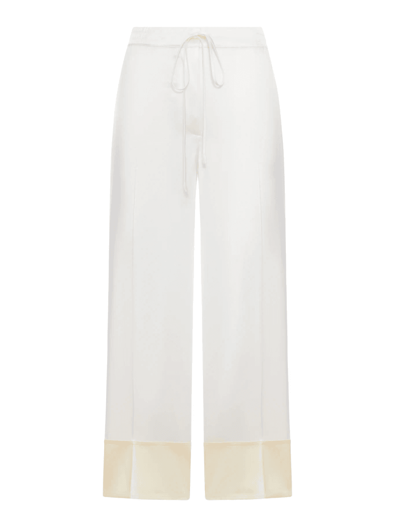WIDE-LEG SATIN TROUSERS WITH DRAWSTRING - Toteme - Woman