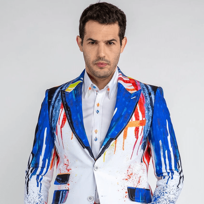 PAINT DRIP PRINTED 2 PIECE SUIT
