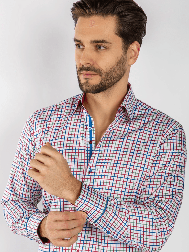 RED, WHITE, BLUE & GREEN CHECK