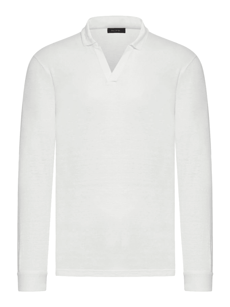 LONG-SLEEVED LINEN POLO SHIRT - Nome G - Man