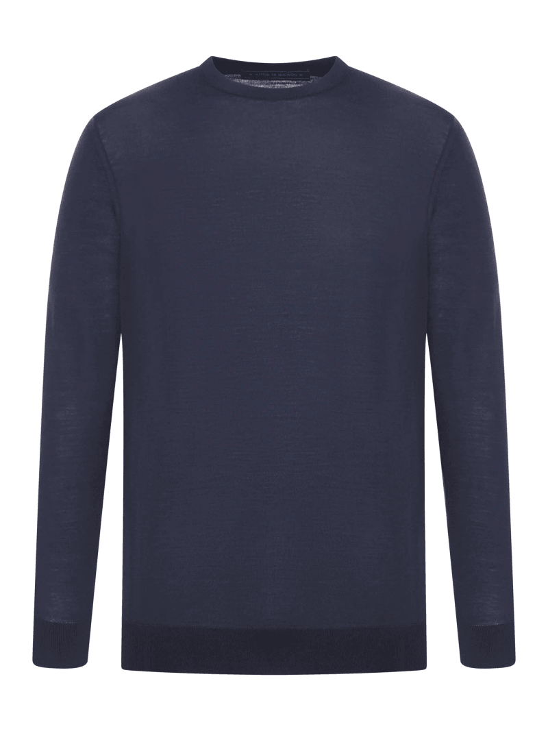 CREWNECK SWEATER IN 14 MICRON WOOL - Kiton - Man