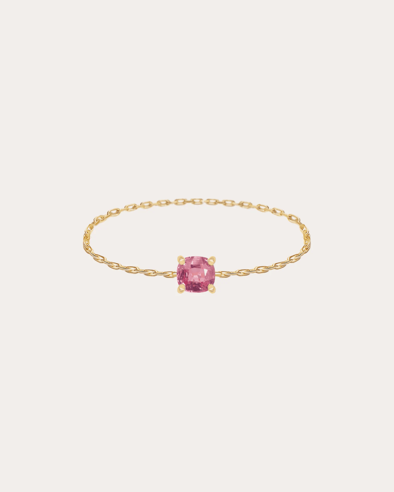 Yi Collection Women's Jedi Spinel & 18k Gold Petite Chain Ring in Pink