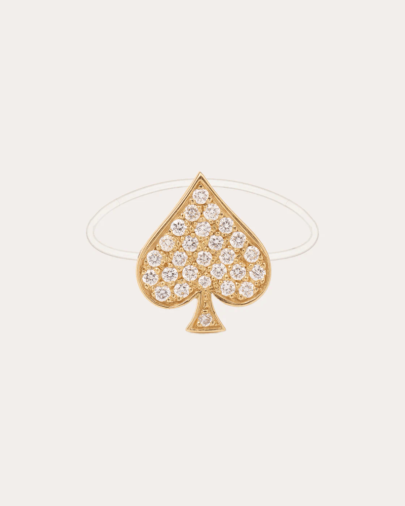 MYSTERYJOY Women's Diamond & 18k Gold Large Justice Ring in Yellow Gold Nylon