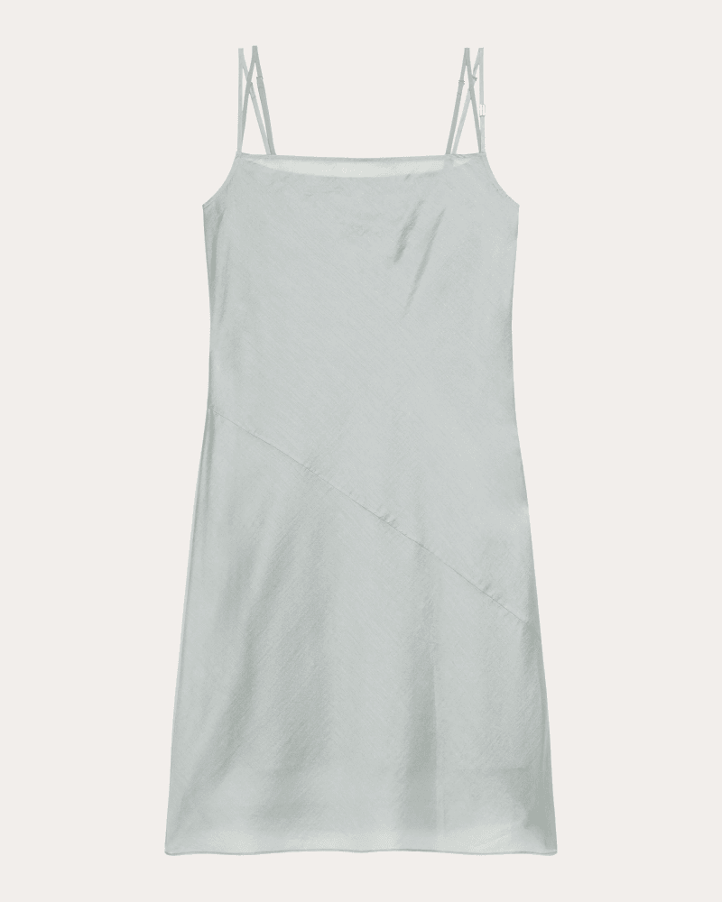 Helmut Lang Women's Airy Voile Mini Slip Dress in Grey Polyester/Tencel/Lyocell