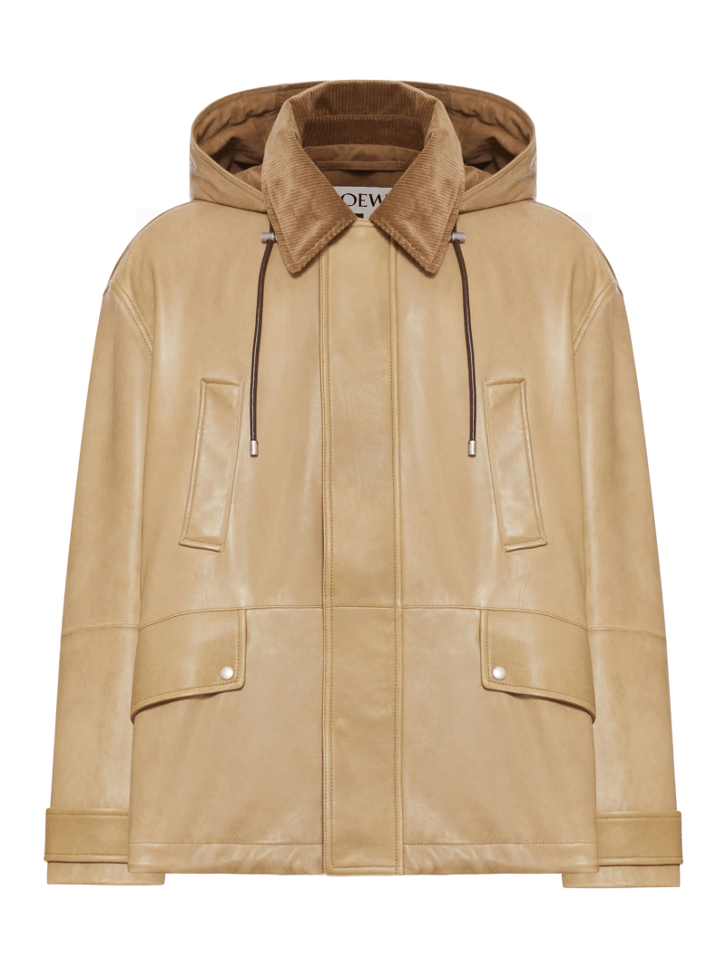 SHORT PARKA IN LAMBSKIN AND COTTON - Loewe - Man
