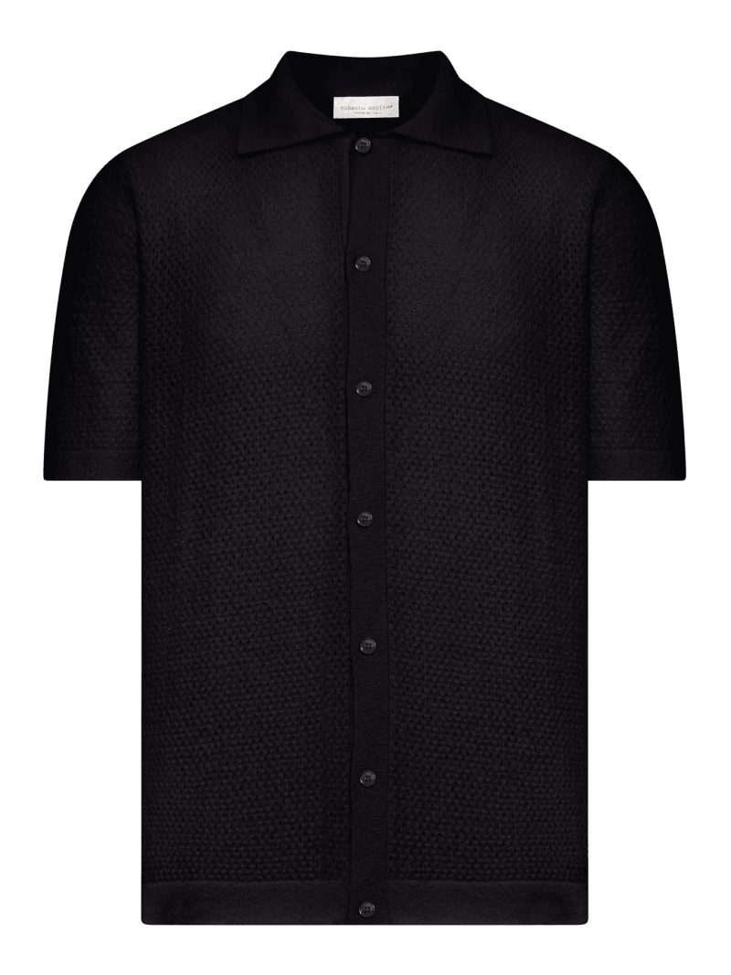 PERFORATED KNIT SHIRT WITH CLASSIC COLLAR - Roberto Collina - Man