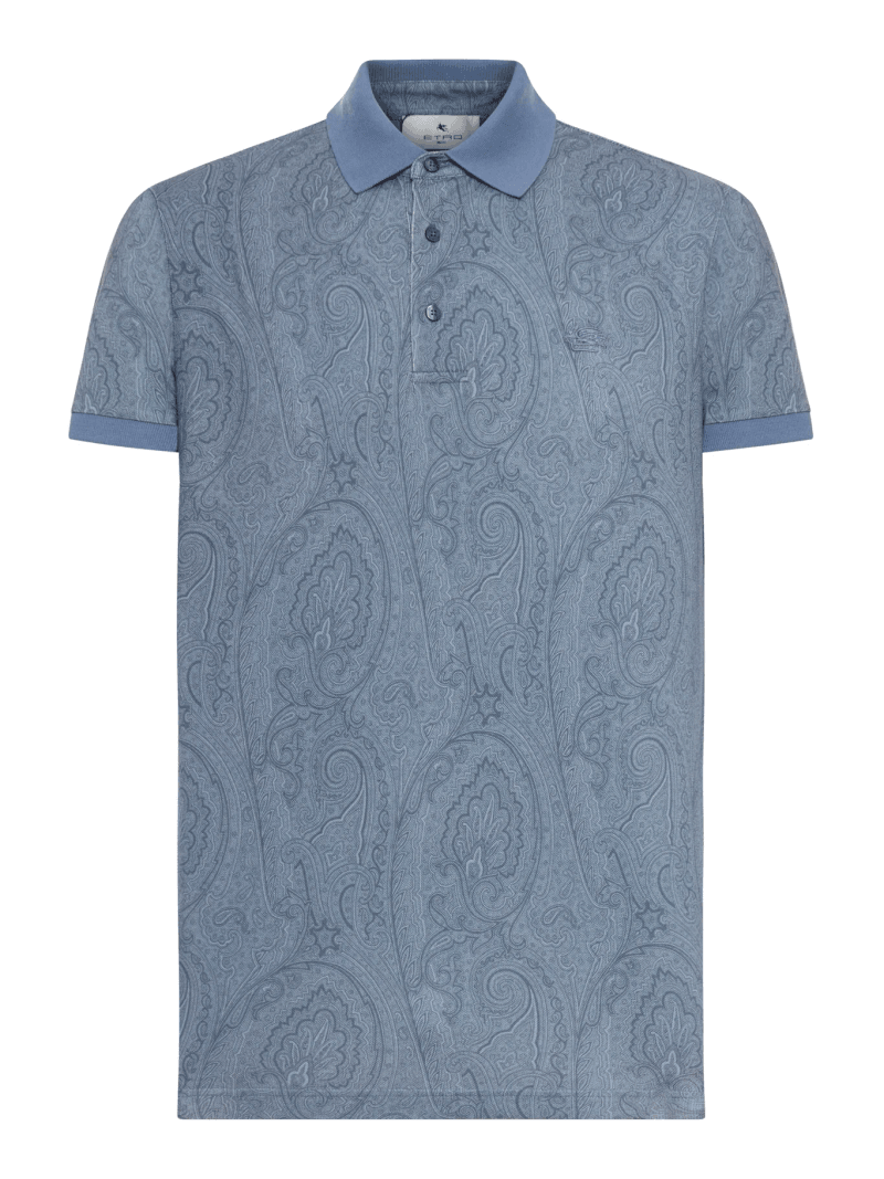 COTTON POLO SHIRT WITH ARNICA PATTERN - Etro - Man