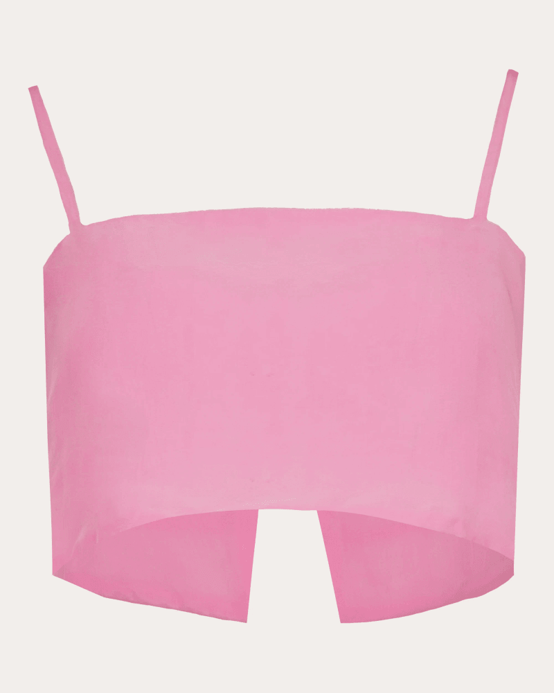 Azeeza Women's Walton Crepe de Chine Crop Top in Pink Viscose/Silk