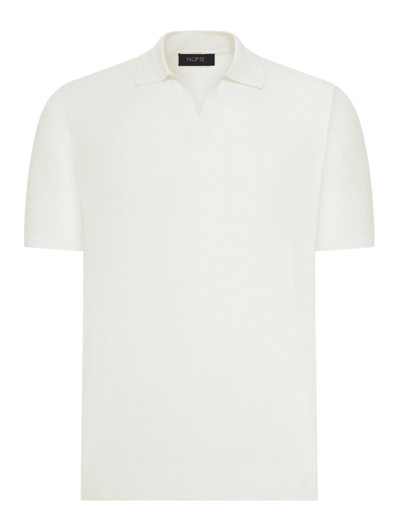 SHORT-SLEEVED SILK AND COTTON POLO SHIRT - Nome G - Man