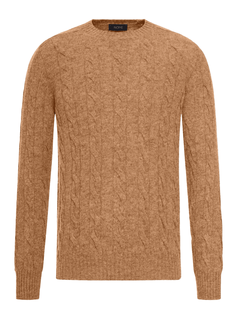 SHETLAND WOOL CABLE-KNIT CREWNECK - Nome G - Man