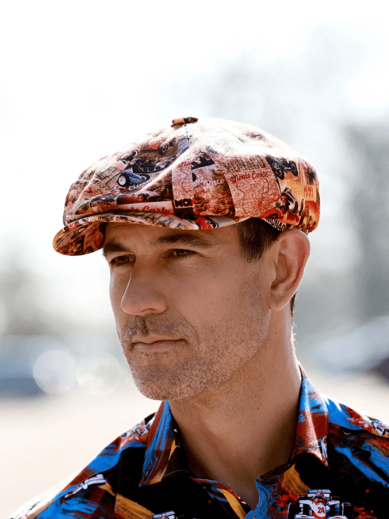 Monaco Beige Printed BUTTON-TOP Cap