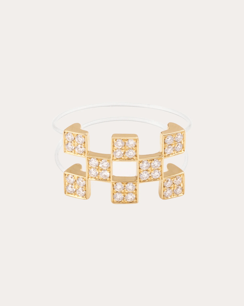MYSTERYJOY Women's Diamond & 18k Gold Illusion Ring in Yellow Gold Nylon