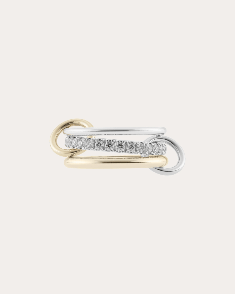 Spinelli Kilcollin Women's Diamond & 18k Gold Two-Tone Petunia Ring in Yellow Gold/silver