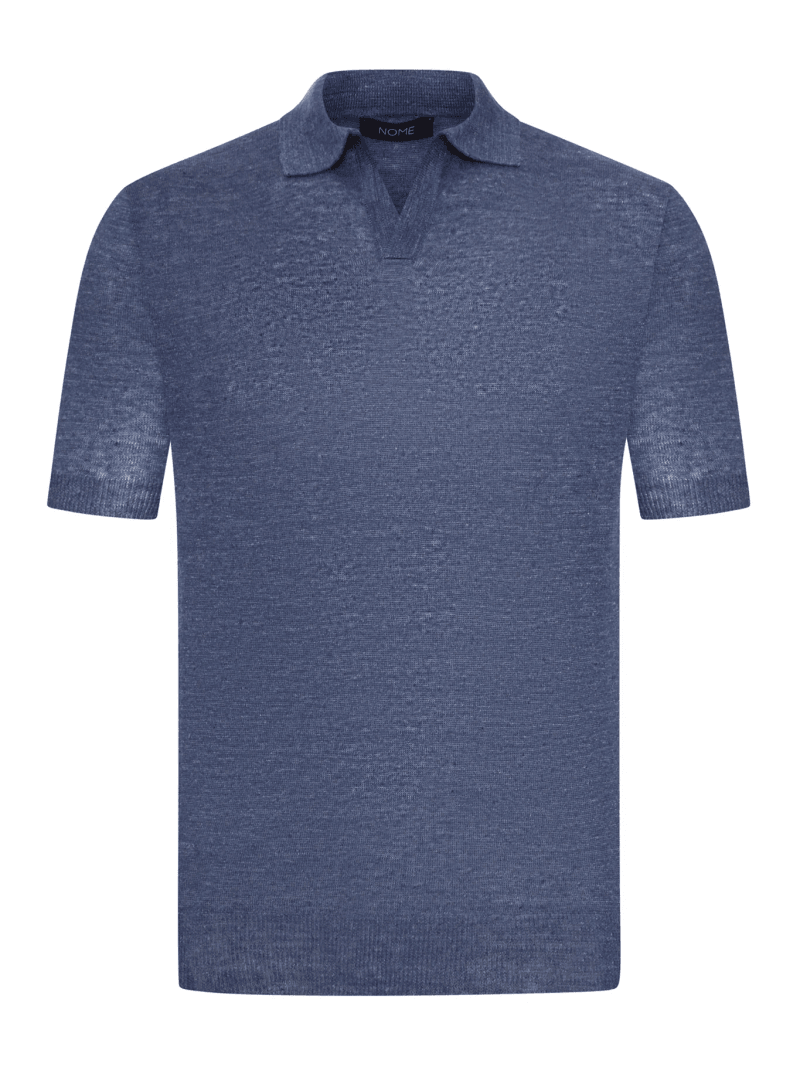 SHORT-SLEEVED LINEN POLO SHIRT - Nome G - Man
