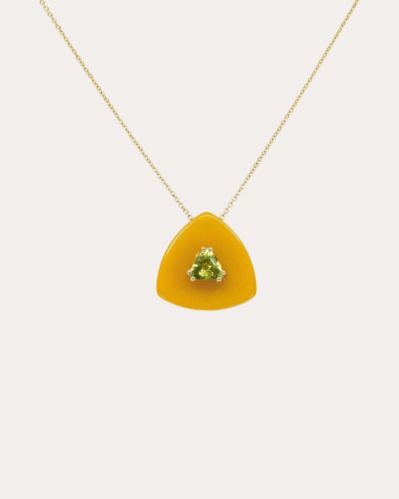 Ruveil Women's Bakelite & Peridot 14k Gold Utopia Pendant Necklace in Green, Yellow, Yellow Gold