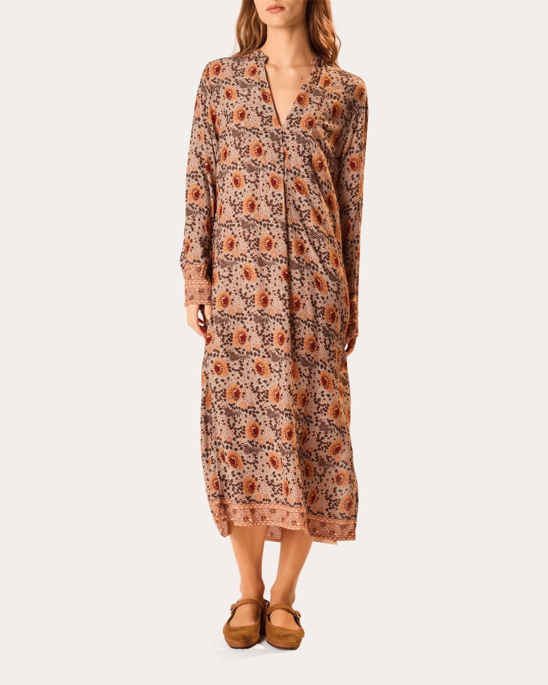 Natalie Martin Women's Valerie Floral V-Neck Midi Dress Rayon