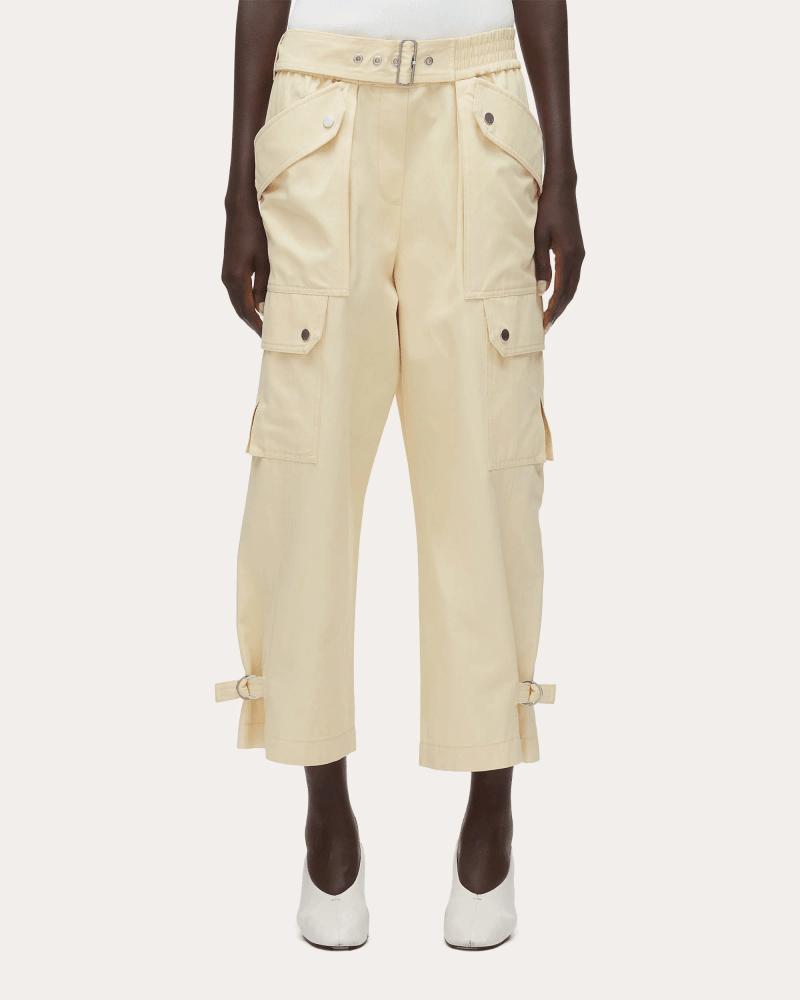 3.1 Phillip Lim Women's Twill Utility Cropped Cargo Pants in Neutral Cotton/Viscose