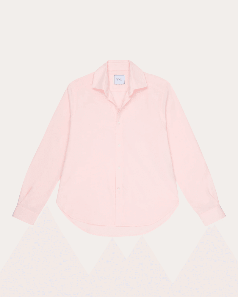 With Nothing Underneath Women's The Classic Oxford Shirt in Rose Pink Cotton/Denim