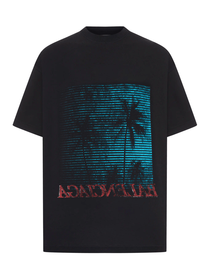 OVERSIZED T-SHIRT IN DRY BLACK JERSEY - Balenciaga - Man