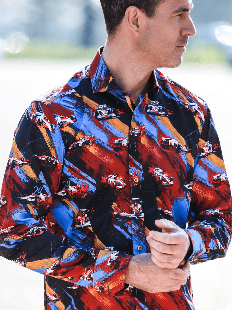 THE SHUNT - MEN'S VINTAGE RACING PRINT SHIRT