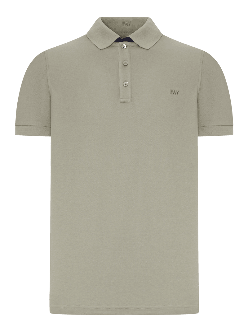COTTON PIQUET POLO SHIRT WITH LOGO - Fay Archive - Man