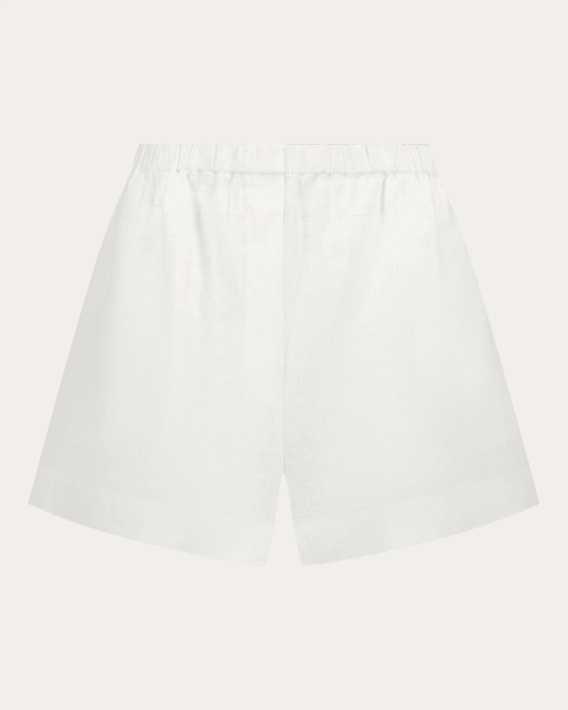 GirlsMustHave Women's Belen Linen Pull-On Shorts in White