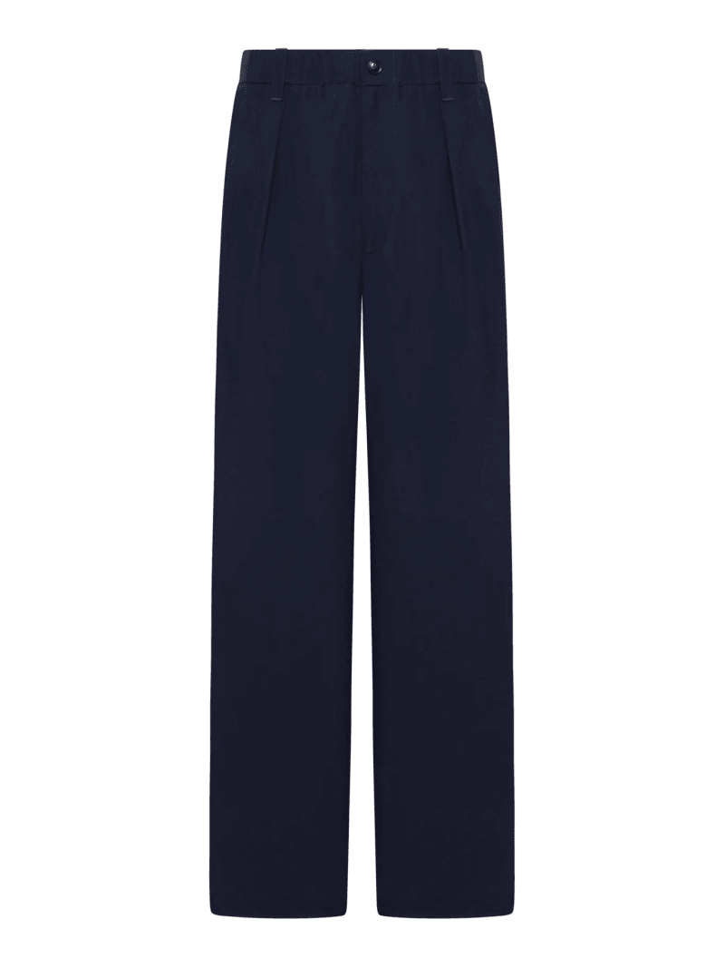 WIDE-LEG TAILORED LINEN TROUSERS - Giorgio Armani - Man