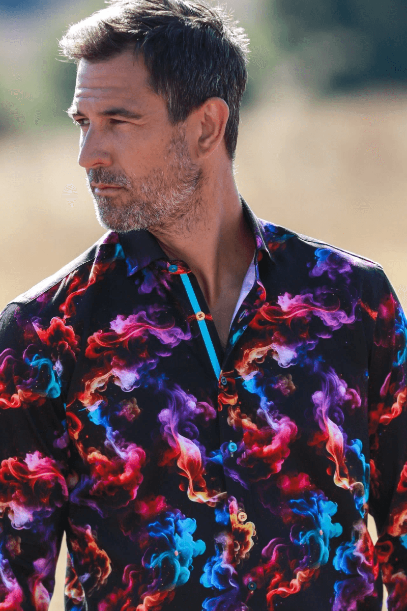 SMOKE MULTICOLOURED PRINT SHIRT