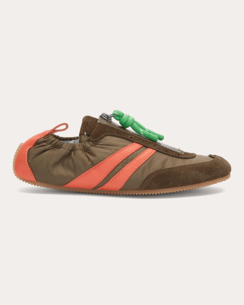 3.1 Phillip Lim Women's On The Go Nylon Sneaker in Green Suede/Leather/Rubber