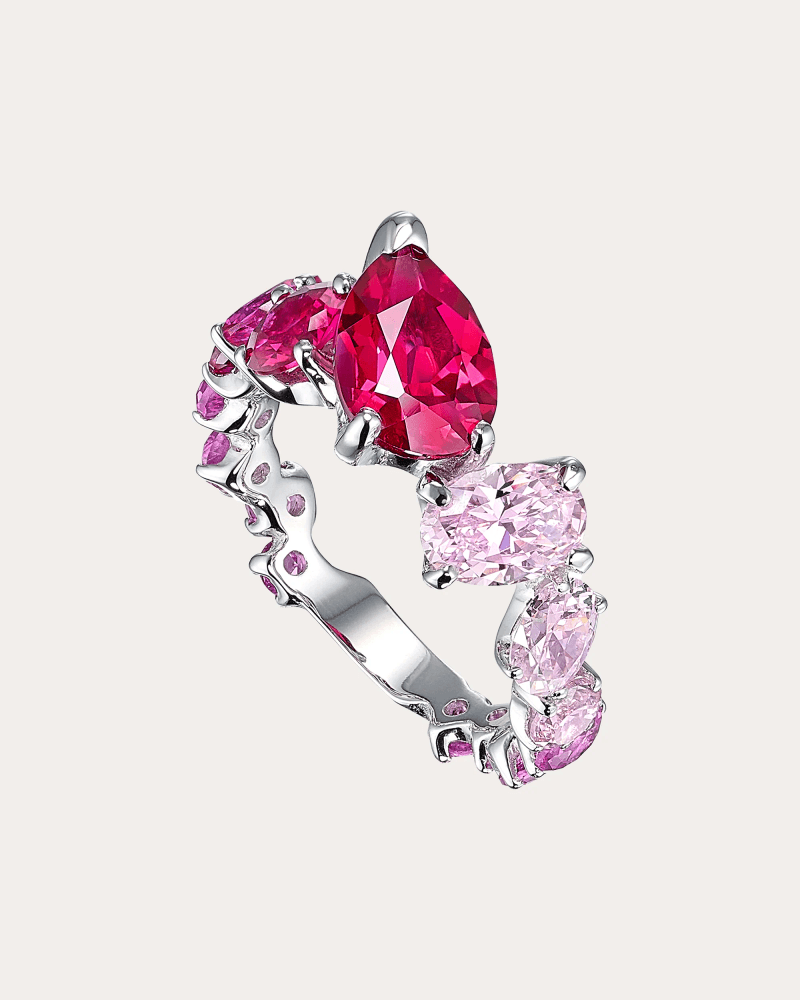 Anabela Chan Women's Ruby & Pink Sapphire Nova Starburst Ombré Ring in Red 18K Gold