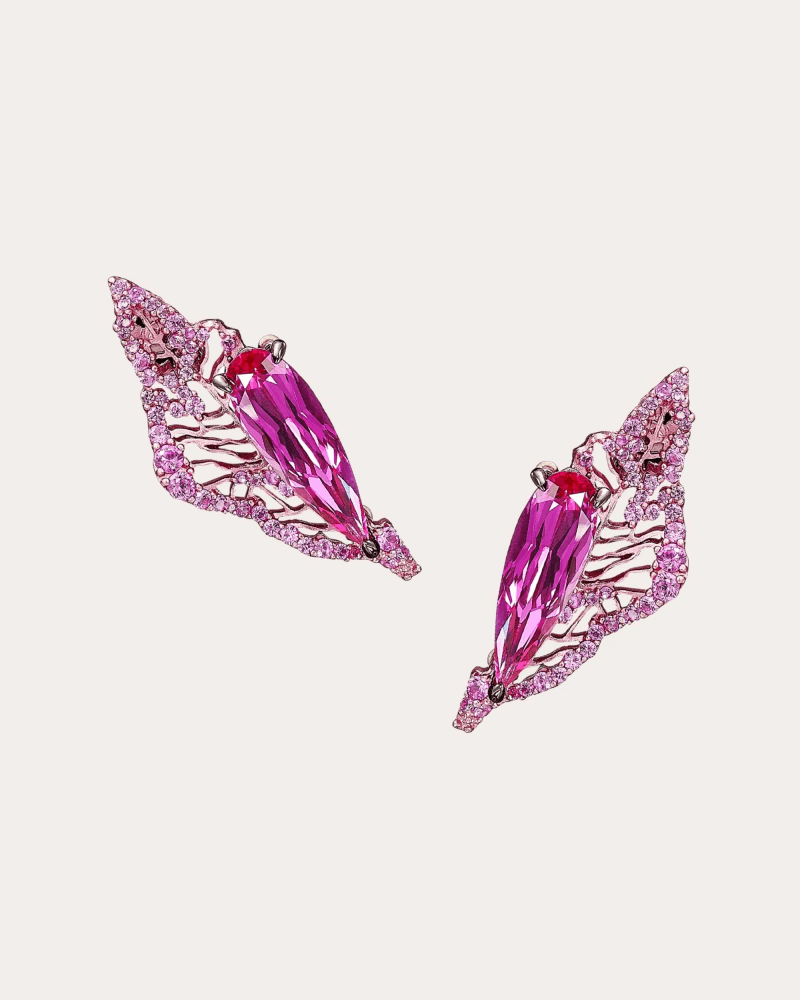 Anabela Chan Women's Pink Sapphire Halia Stud Earrings 18K Gold