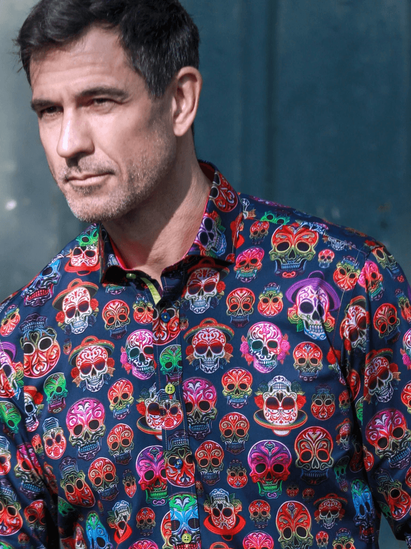 EMBROIDERY SKULLS SHIRT
