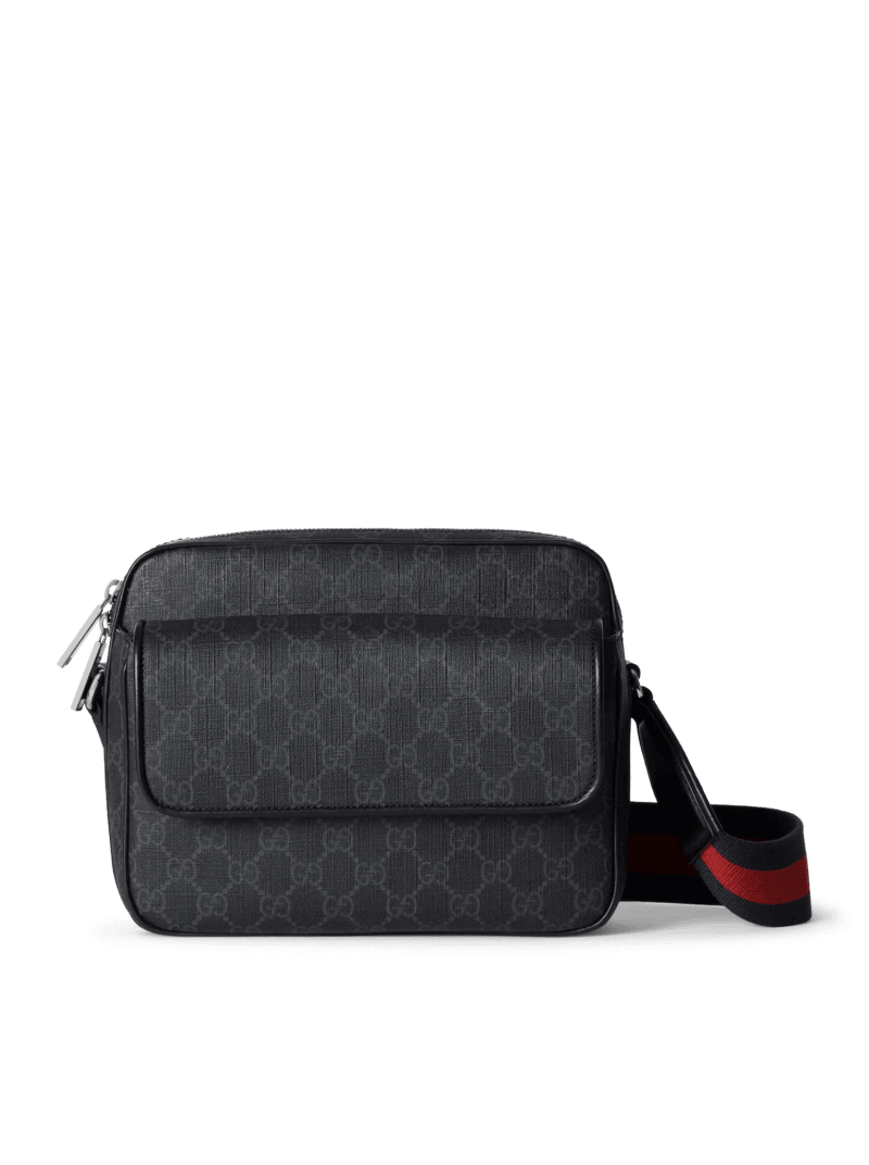 SMALL BLACK GG SHOULDER BAG - Gucci - Man