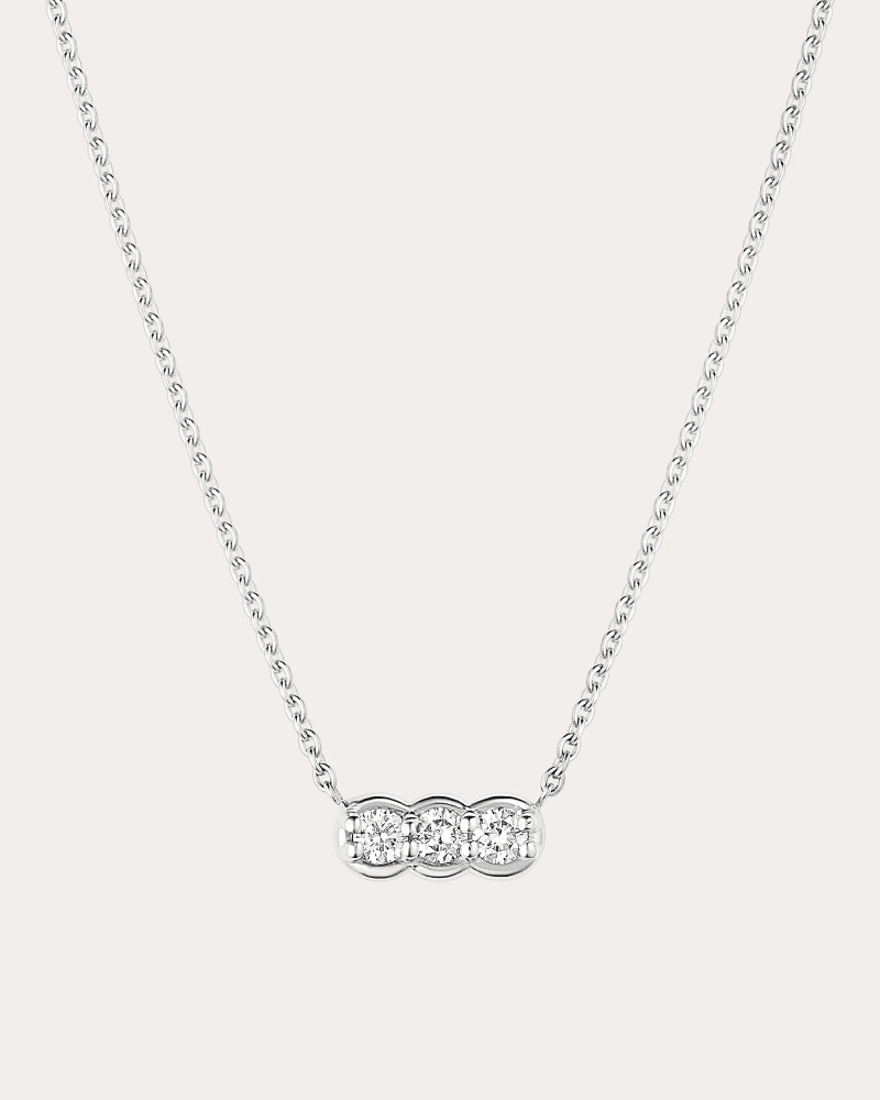 ParkFord Women's White Sapphire Palace Trio Pendant Necklace in Sterling Silver