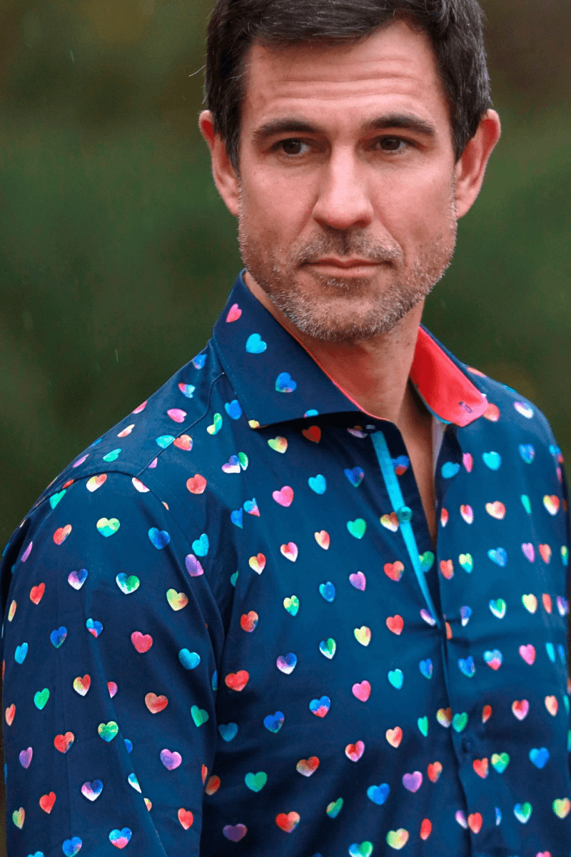 ?MULTICOLOUR HEARTS PRINT SHIRT?