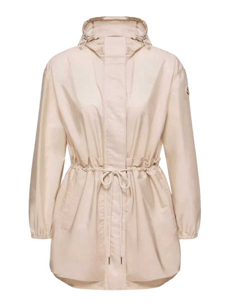 MIDI WETEAU JACKET WITH HOOD AND RUFFLES - Moncler - Woman