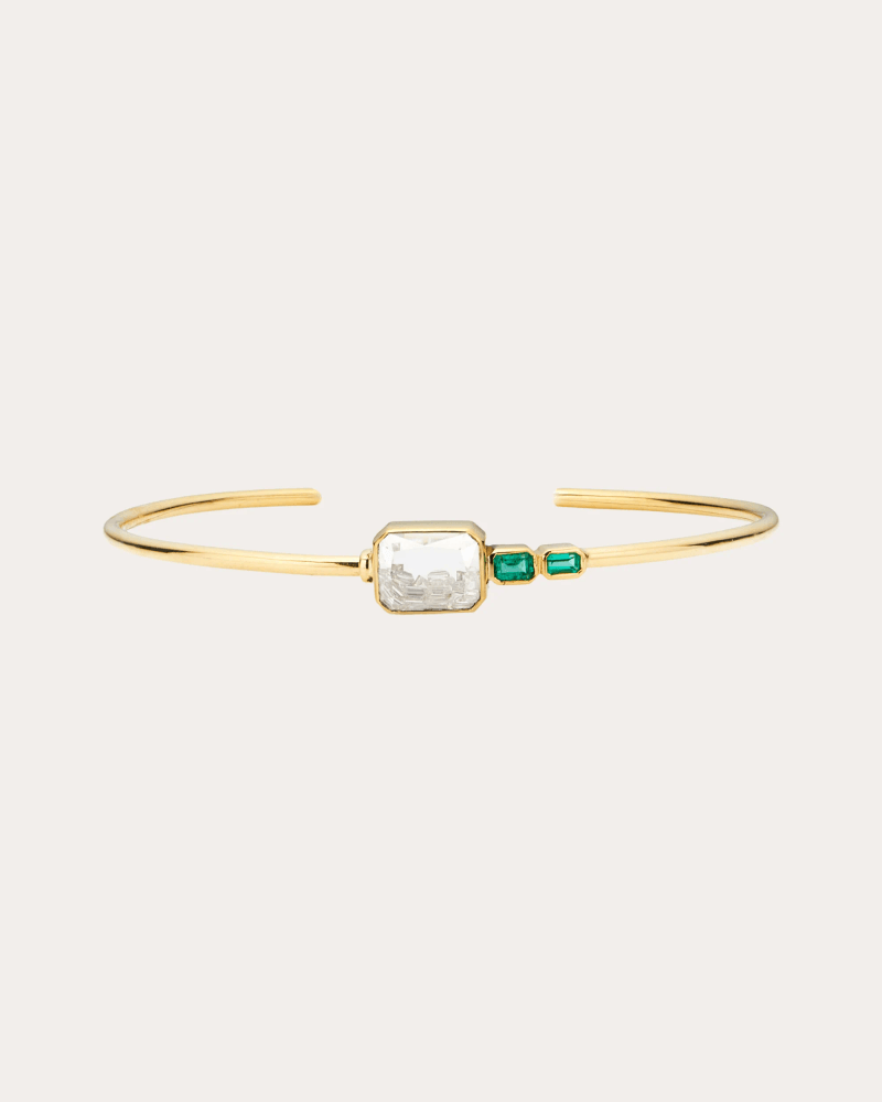 Moritz Glik Women's Emerald & Diamond Bala Shaker Cuff 18K Gold