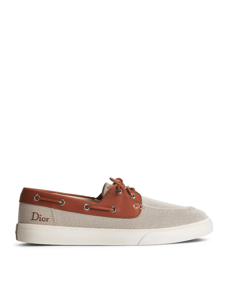 DIORIVIERA CHESTER BOAT SHOES IN COTTON CANVAS AND CALFSKIN - Christian Dior - Man