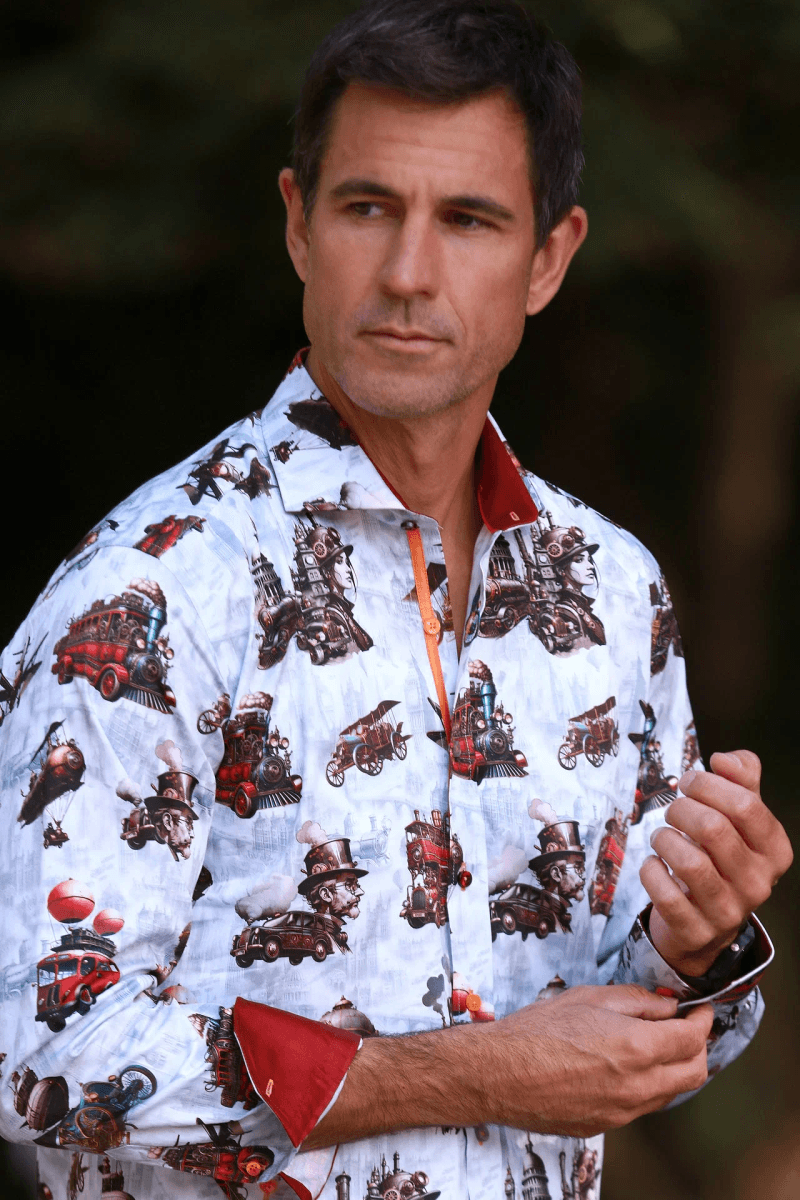 STEAMPUNK CITY PRINT SHIRT