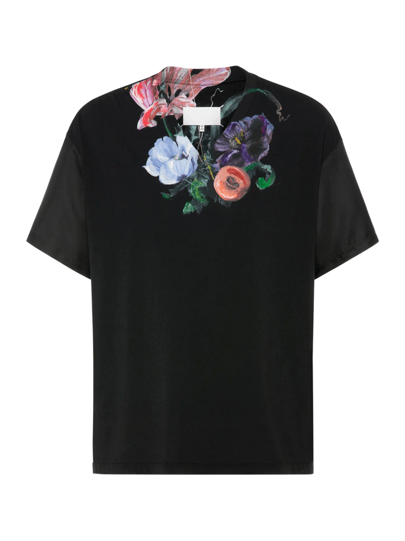 COTTON AND SILK T-SHIRT WITH FLORAL PATTERN - Maison Margiela - Unisex